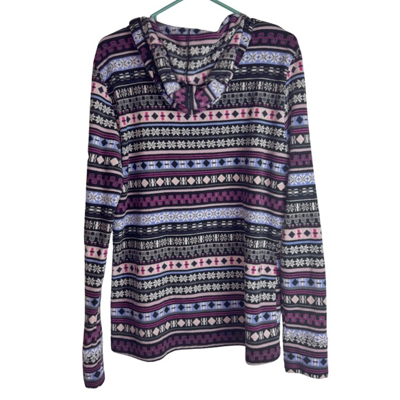 Cuddl Duds Black and Purple Patterned Jacket - Picture 2 of 3